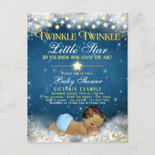 Invitation Fête de bébé garçon ethnique Twinkle Twinkle Littl