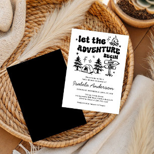 Invitation Fête de bébé garçon Little Camper Doodle aventure
