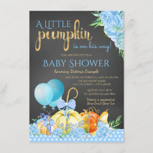 Invitation Fête de bébé garçon Little Pumpkin Tableau d'école