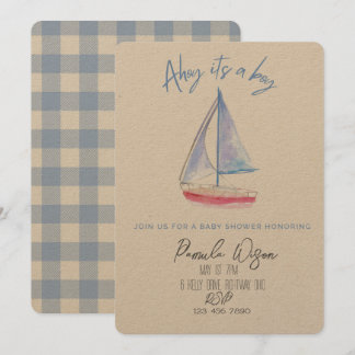 Invitation Fête de bébé garçon minimaliste