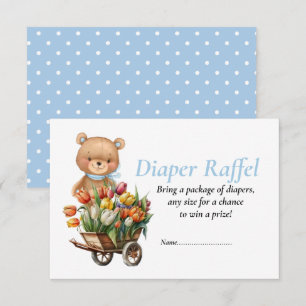 Invitation Fête de bébé garçon Ourson Rustique Flora Tirage d