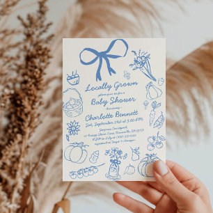 Invitation Fête de Bébé Garçon Petite Citrouille Cultivée Loc