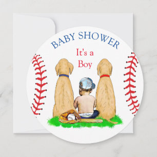 Invitation Fête de bébé garçon sur le thème de baseball 2 Lab