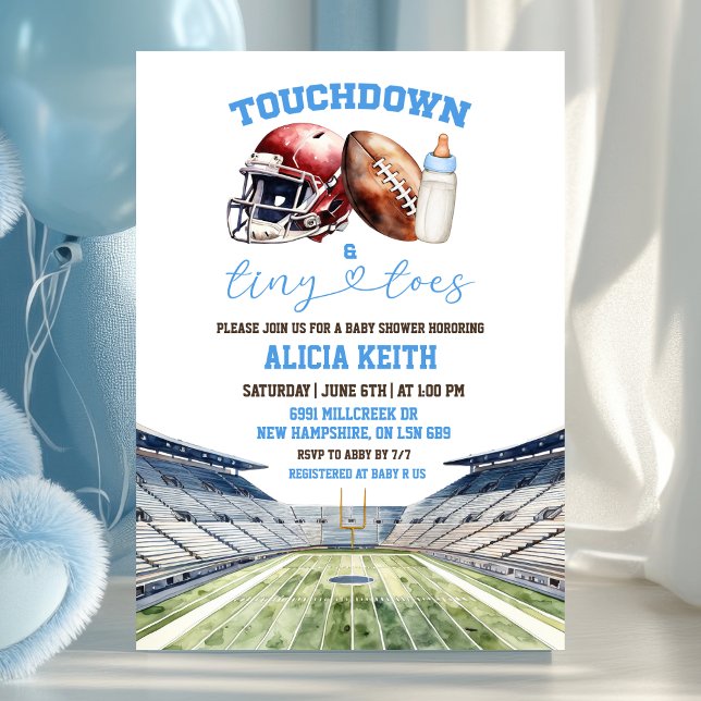Invitation Fête de bébé garçon sur le thème de football (Créateur téléchargé)
