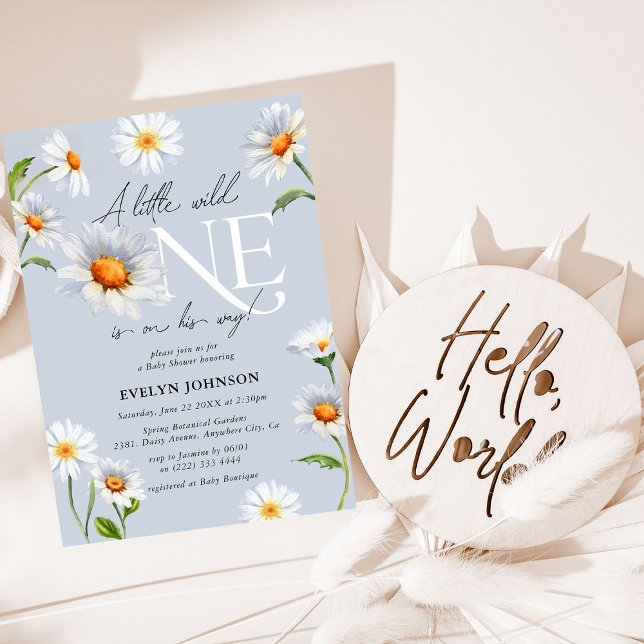 Invitation Fête de bébé garçon 'Un petit sauvageon' Daisy (Créateur téléchargé)