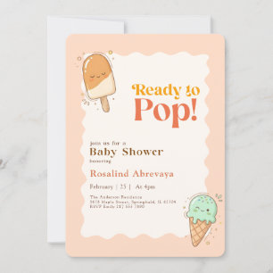 Invitation Fête de Bébé Glace Crème Été Sucette Chérie