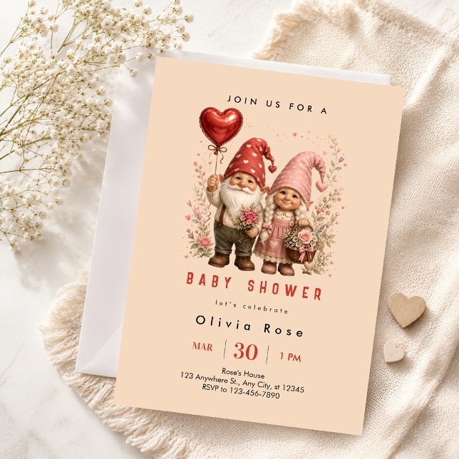 Invitation Fête de bébé Gnome Charmant (Créateur téléchargé)