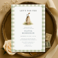 Fête de bébé Golf Par-Tee Gingham Vert Sauge