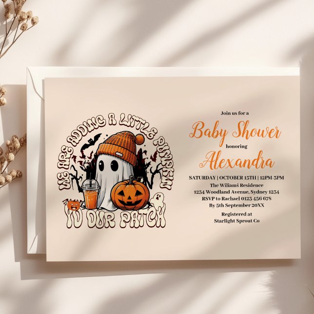 Invitation Fête de bébé Halloween adorable (Créateur téléchargé)