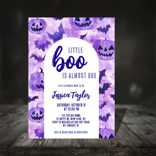 Invitation Fête de bébé Halloween Chauve-Souris Citrouille Vi