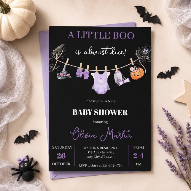 Invitation Fête de bébé Halloween mignonne et effrayante pour (Créateur téléchargé)