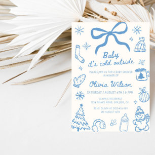 Invitation Fête de bébé « Il fait froid dehors » pour une bab