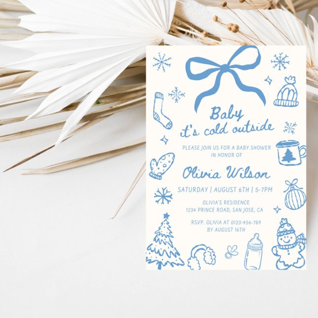 Invitation Fête de bébé « Il fait froid dehors » pour une bab (Créateur téléchargé)