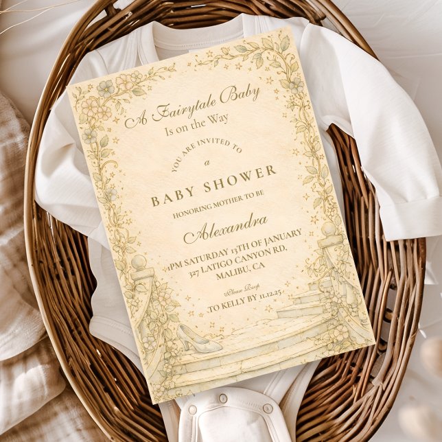 Invitation Fête de bébé Jardin de Conte de Fées (Créateur téléchargé)