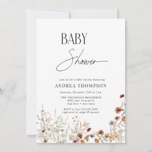 Invitation Fête de Bébé Jardin de Fleurs