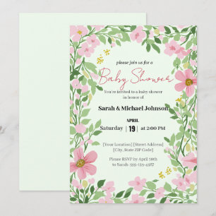 Invitation Fête de Bébé Jardin Naturel