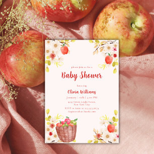Invitation Fête de Bébé Jardinage Pomme Rouge de Nos Yeux