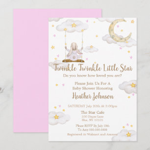 Invitation Fête de Bébé Lapin Twinkle Twinkle Little Star
