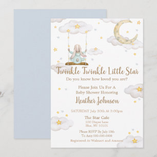 Invitation Fête de Bébé Lapin Twinkle Twinkle Little Star