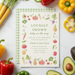 Invitation Fête de Bébé Légumes du Marché de Producteurs Loca