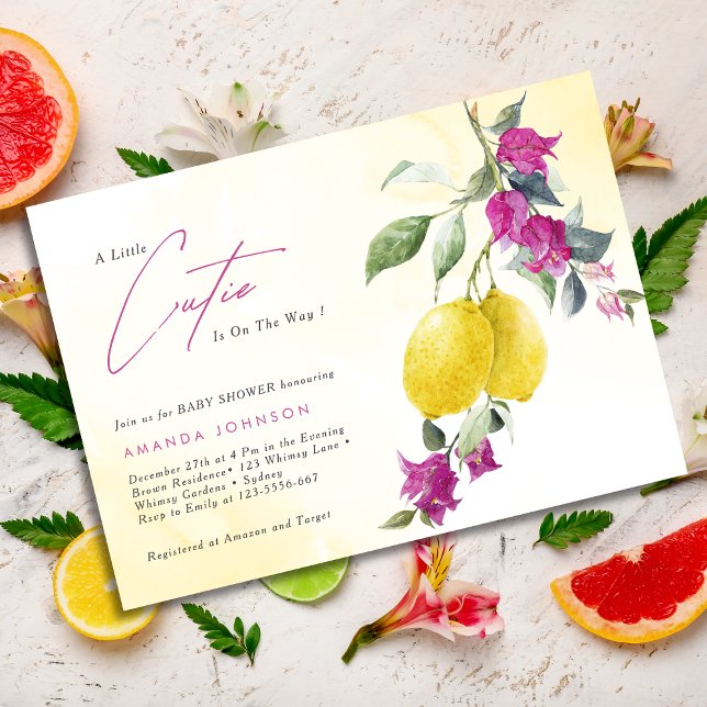 Invitation Fête de bébé Lemon Citrus Cutie la préférée de Mam (Créateur téléchargé)