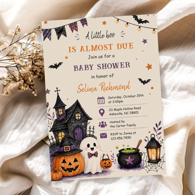 Invitation Fête de bébé Little Boo citrouille d'Halloween (Créateur téléchargé)