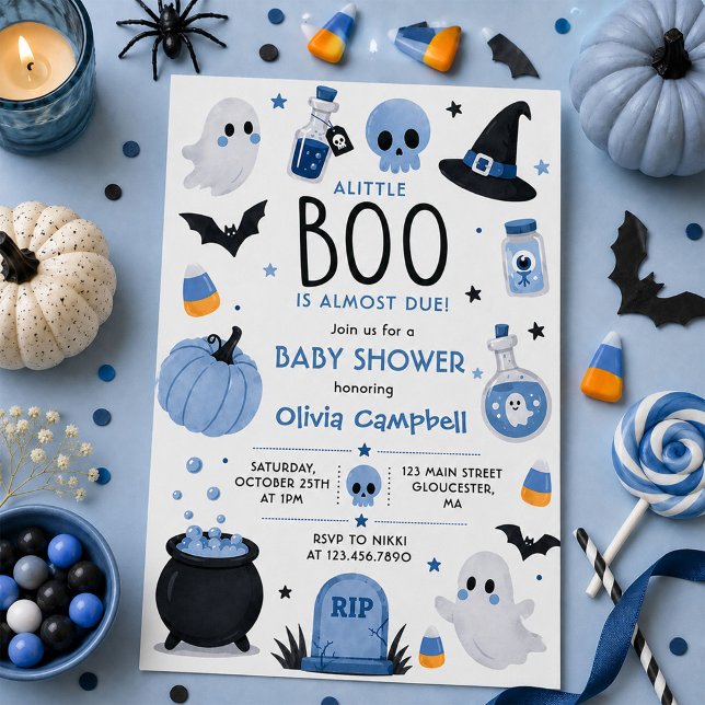 Invitation Fête de bébé Little Boo citrouille d'Halloween (Créateur téléchargé)