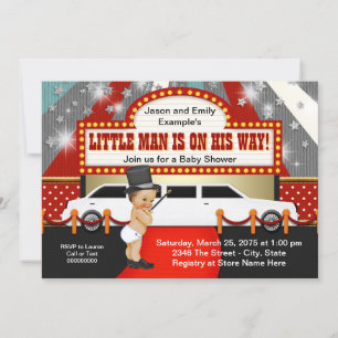 Invitation Fête de Bébé Little Man Limousine Star de Cinéma