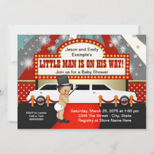 Invitation Fête de Bébé Little Man Limousine Star de Cinéma
