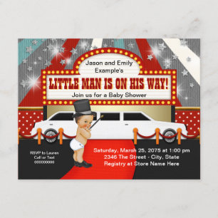 Invitation Fête de Bébé Little Man Limousine Star de Cinéma