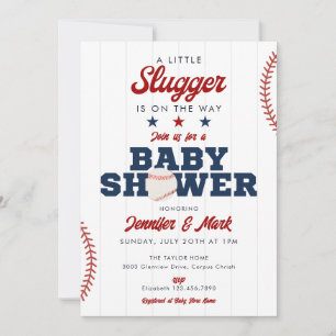 Invitation Fête de bébé Little Slugger Baseball Tout En Un