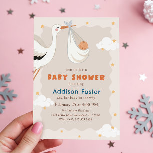 Invitation Fête de Bébé Livraison Spéciale Colibri Genre Neut