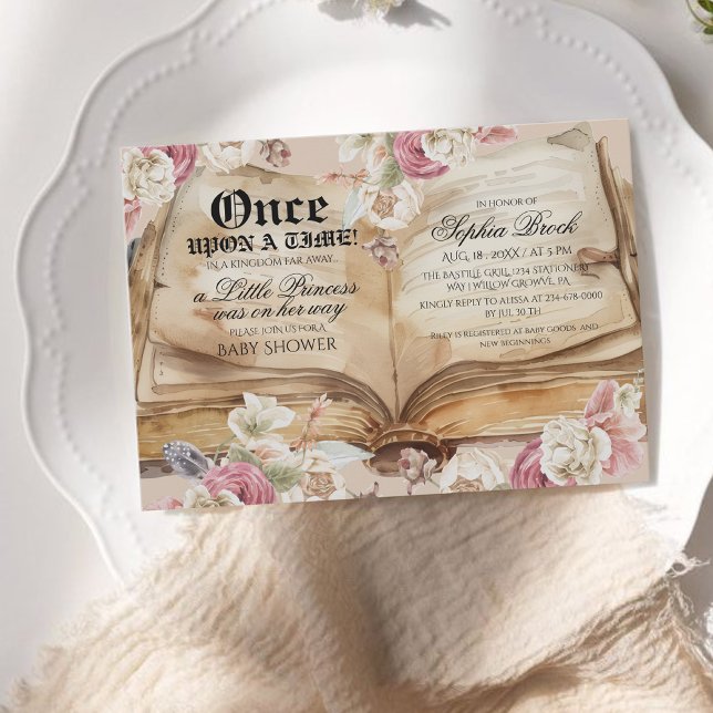 Invitation Fête de Bébé Livre Il était une Fois (Créateur téléchargé)