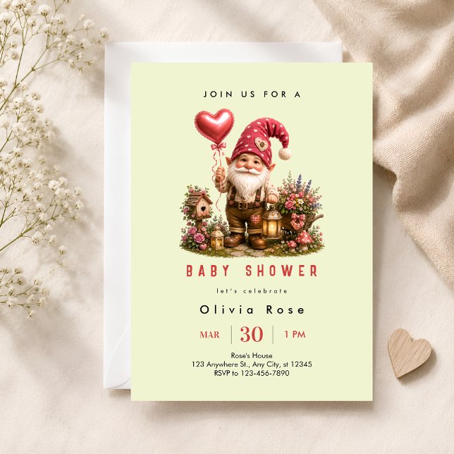 Invitation Fête de bébé lutin rouge (Créateur téléchargé)