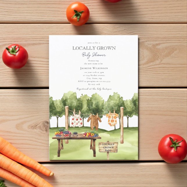 Invitation fête de bébé marché de producteurs locaux (Créateur téléchargé)