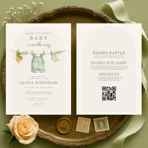 Invitation Fête de Bébé Marché Local Tout en Un