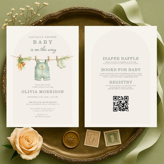 Invitation Fête de Bébé Marché Local Tout en Un (Créateur téléchargé)