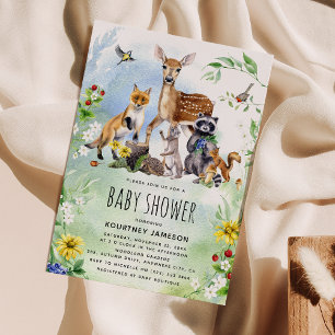 Invitation Fête de Bébé Merveilles de la Forêt Enchantée