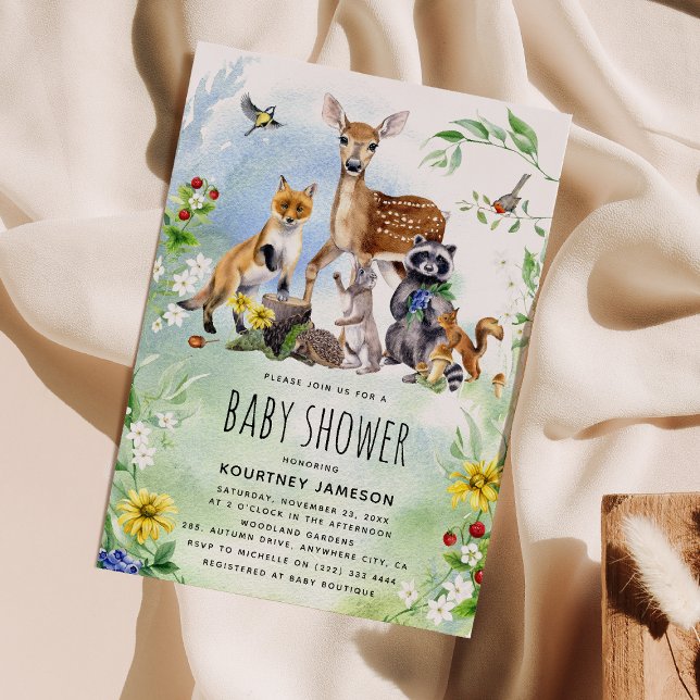 Invitation Fête de Bébé Merveilles de la Forêt Enchantée (Créateur téléchargé)