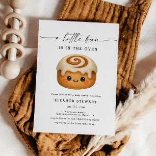 Invitation Fête de Bébé Mignon Kawaii Bun au Four