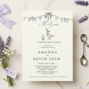 Invitation Fête de bébé neutre au lavande pour un petit fou