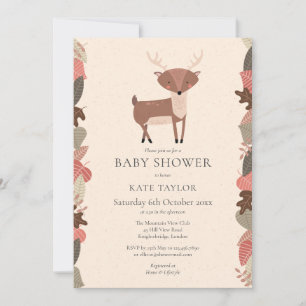 Invitation Fête de bébé neutre avec cerf de la forêt Sprinkle