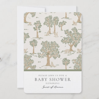Invitation Fête de bébé neutre de sexe avec thème de chien de