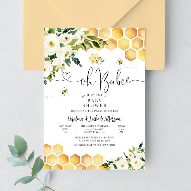 Invitation Fête de bébé neutre Oh Bébé (Créateur téléchargé)