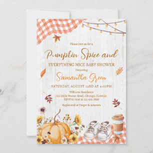 Invitation Fête de Bébé Neutre Pumpkin Spice Everything Nice