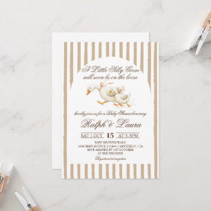 Invitation Fête de bébé neutre Silly Goose