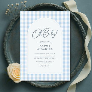 Invitation Fête de bébé Oh Baby pour couples en bleu