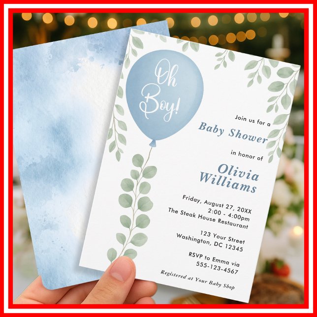 Invitation Fête de Bébé Oh Garçon (Créateur téléchargé)