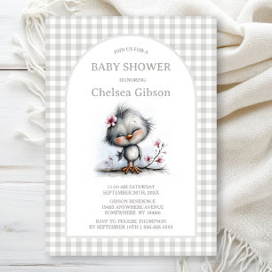 Invitation Fête de Bébé Oiseau Heureux