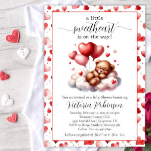Invitation Fête de bébé ours de la Saint-Valentin